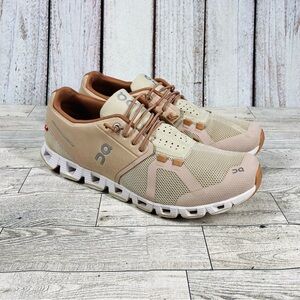 On Cloud Shoes Womens 10 Pink Beige Running